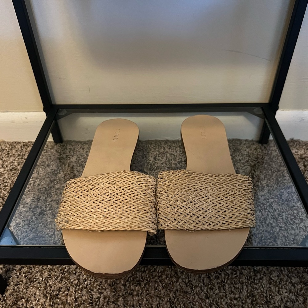 Cream crochet sandals